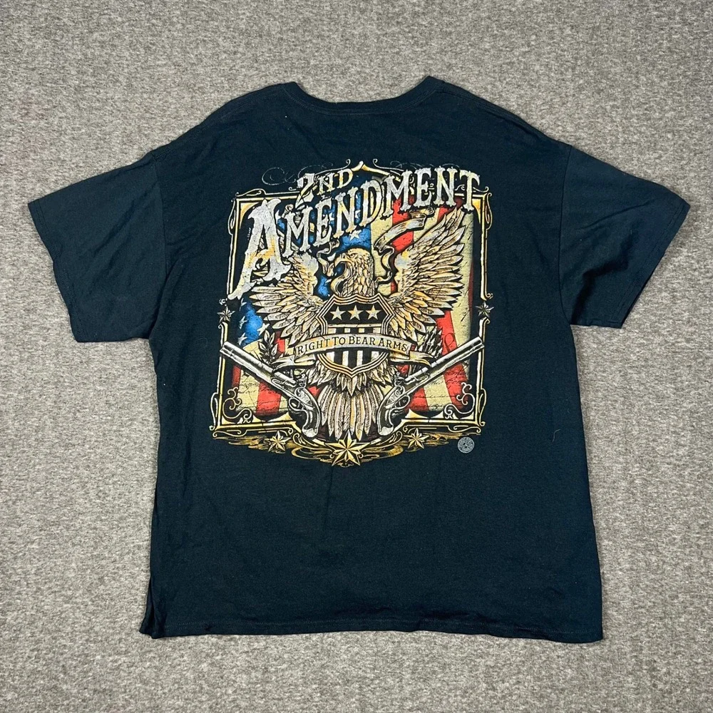 Buck Wear 2nd Amendment T Shirt Mens L Black Right To Bear Arms Eagle Graphic
